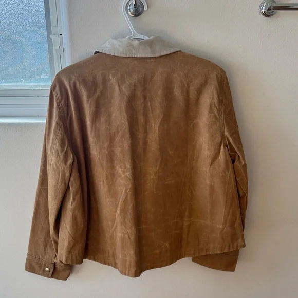 THE GREAT. The Waxed Swingy Jacket in Walnut - Picture 8 of 9
